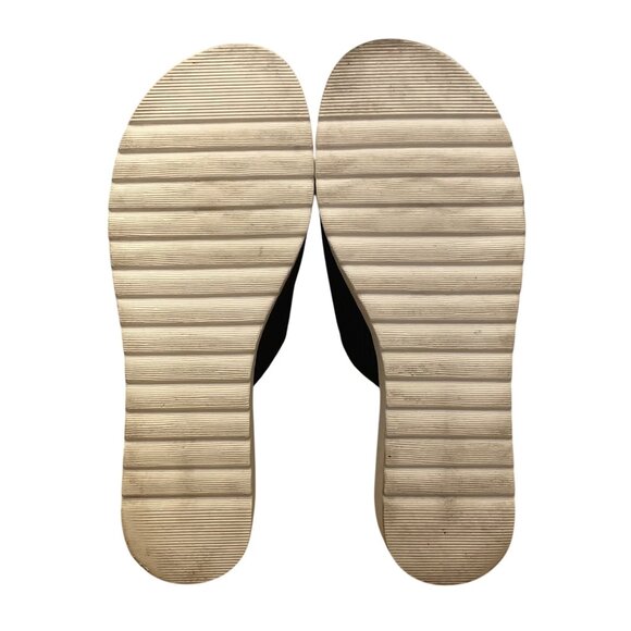 Kensie Womens Black Knit Open-Toe Lightweight Ribbed Wedge Slide Sandals Size 8 - Picture 6 of 6